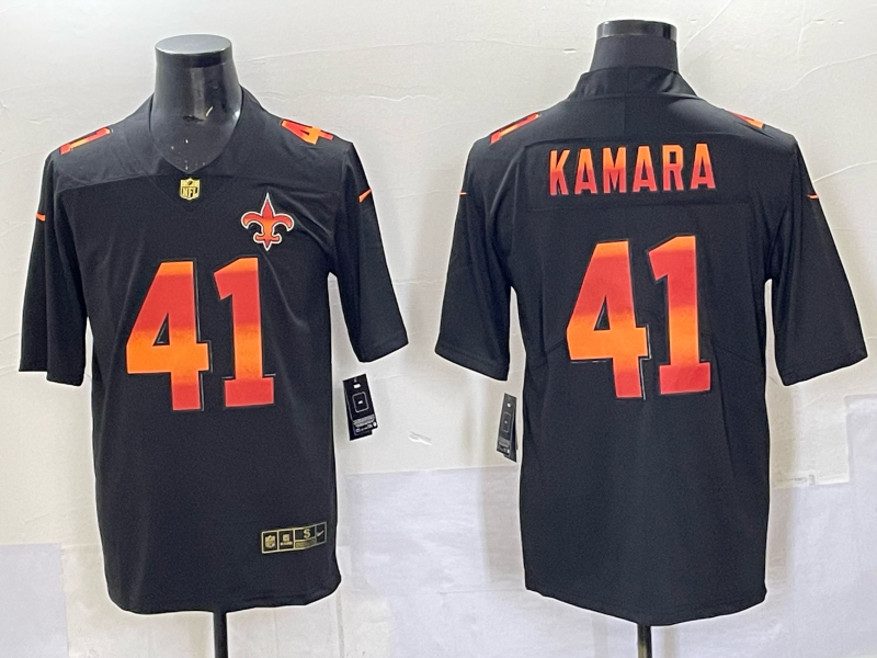 Men 2025 New Orleans Saints #4 Kamara black Limited NFL Jersey 003